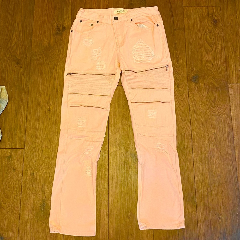Powder pink jeans